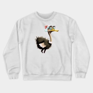 Cute Ostrich Drawing Crewneck Sweatshirt